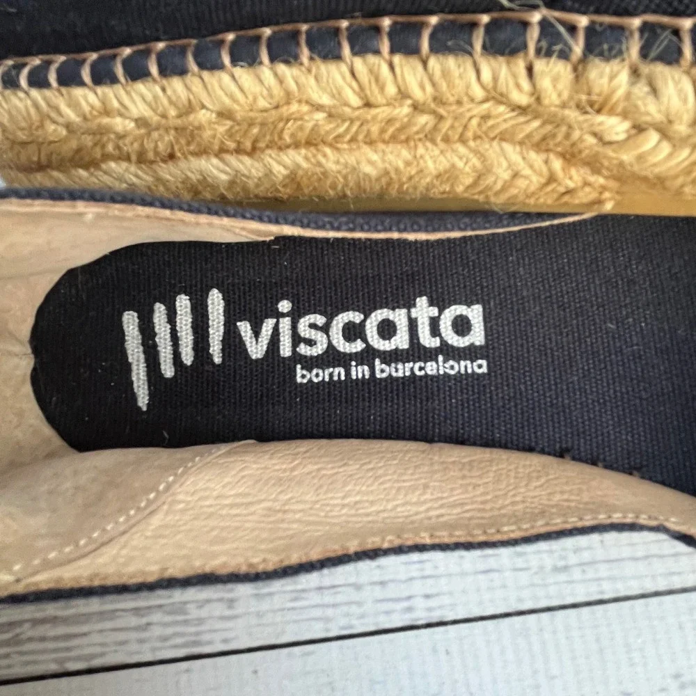 Viscata Barcelona NEW Womens Black Canvas dOrsay Espadrille Spain 39 Coastal